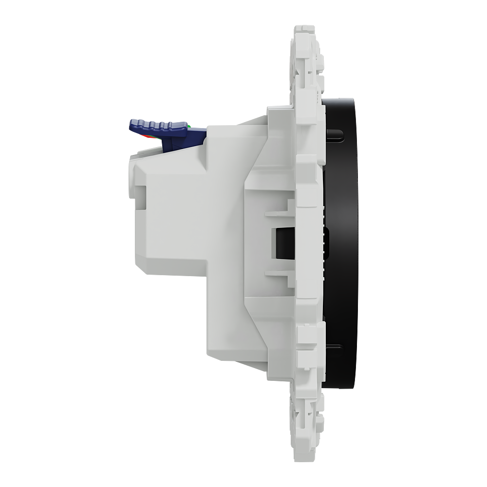 Odace prise 2P+T affleurante noir